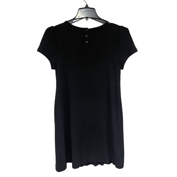 Maeve Anthropologie Black Textured Short Dress Size Small 3-Button Back Accent - Picture 3 of 10